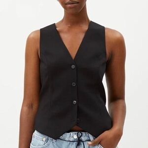 Weekday Black Vest Waistcoat Top